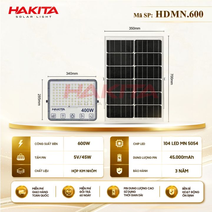Đèn mắt ngọc năng lượng mặt trời 600W