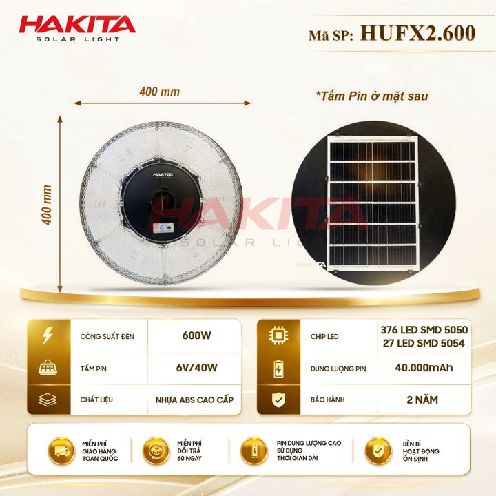 Đèn UFO năng lượng mặt trời HUFX2.600W